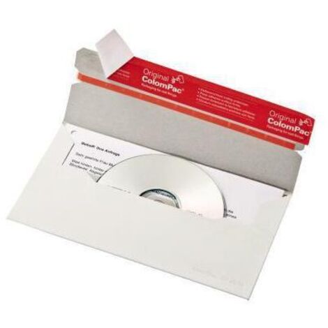 COLOMPAC CD/DVD Versandtasche ColomPac® 121 x 220 mm (B x H) ohne Fenster mit Selbstklebung Vollpappe weiß