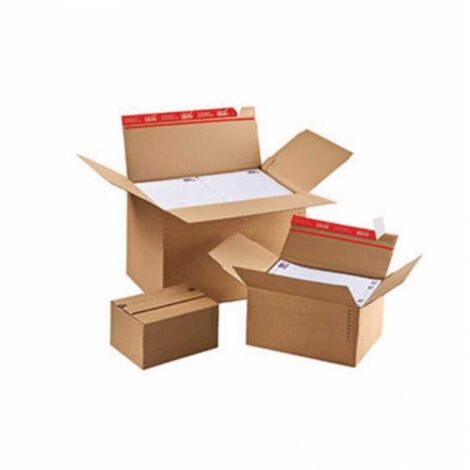 COLOMPAC Versandkarton ColomPac® Innenmaße: 44,5 x 18-30 x 31,5 cm (B x H x T) Außenmaße: 45 x 19-31x 32,5 cm (B x H x T) Kraftliner Wellpappe 1-wellig braun