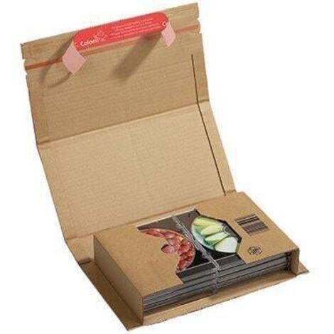 COLOMPAC Versandkarton ColomPac® Universal Innenmaße: 25,1 x -6 x 16,5 cm (B x H x T) Außenmaße: 29,9x 8 x 17,5 cm (B x H x T) Kraftliner Wellpappe 1-wellig braun