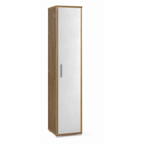 Colonna 1 Anta 39L x 41P x h182 – Finitura Legno Noce e Bianco Opaco – Sarmog