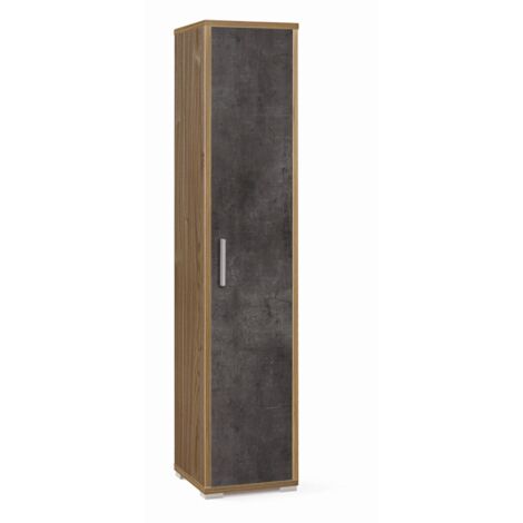 Colonna 1 Anta 39L x 41P x h182 – Finitura Legno Noce e Nero Opaco – Sarmog