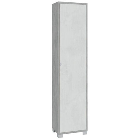 Colonna 1 Anta 43L x 29P x h190 – Finitura Cemento e Bianco Opaco – Sarmog