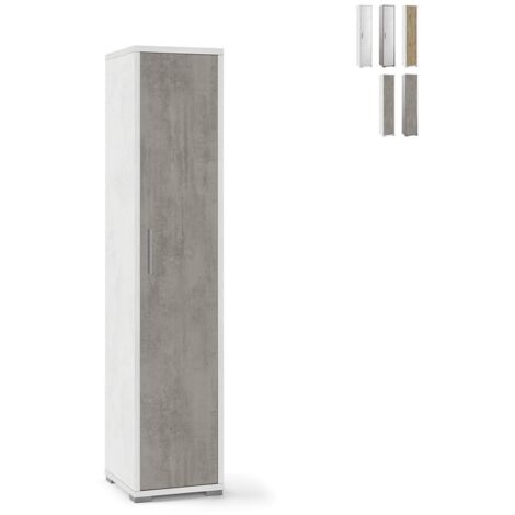 colonna 1 anta cemento e ossido bianco, 39x182x41 cm