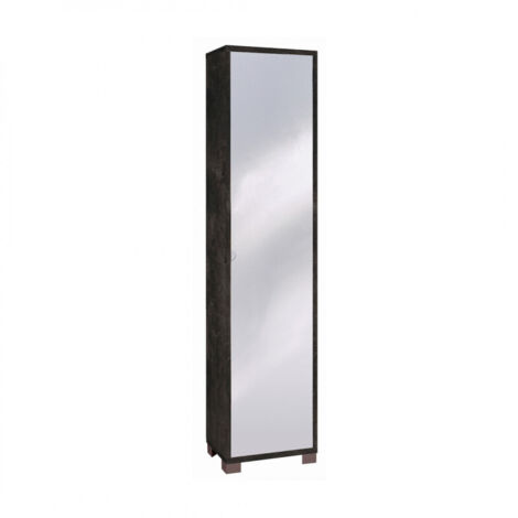 Colonna 1 Anta Specchio 43L x 29P x h190 – Finitura Nero Opaco con Specchio – Sarmog