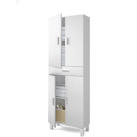 Colonna a terra arredo bagno 60 X 29 X 182 cm BIANCO LUCIDO 4 ante + 1 cassetto 305280BO