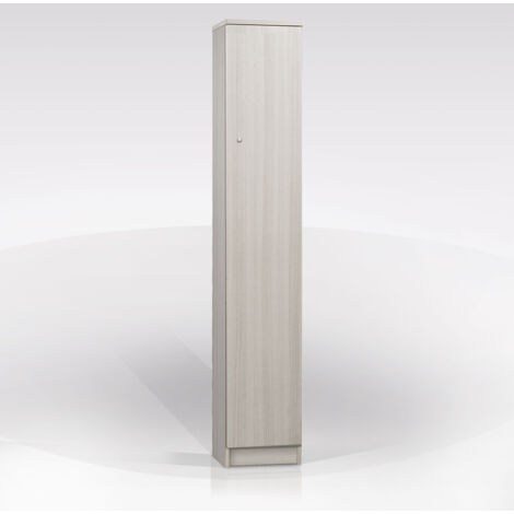 Colonna armadio multiuso 1 anta con ripiani regolabili Utility - Legno Naturale