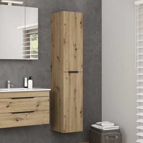 Colonna bagno 166 cm a due ante in rovere naturale  LAC-EFESTO-80 kamalu