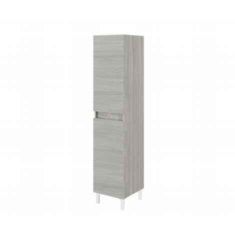 Colonna bagno a terra  rovere grigio con ante reversibili