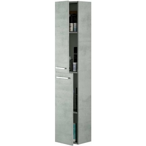 Colonna Bagno Aruba - 2 Ante - 30X25X150H Cm - Grigio Cemento