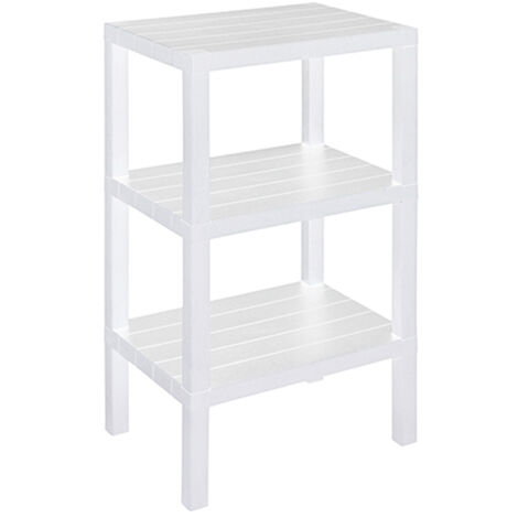 Colonna Bagno Scaffale 3 Ripiani Plastica Feridras Woody - Colore: Bianco