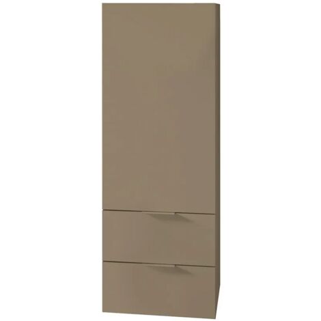 Colonna bagno sospesa 110 cm tortora opaco con anta e cassetti Matisse
