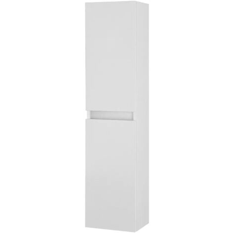 Colonna bagno sospesa 125 rovere bianco con ante reversibili Nadia