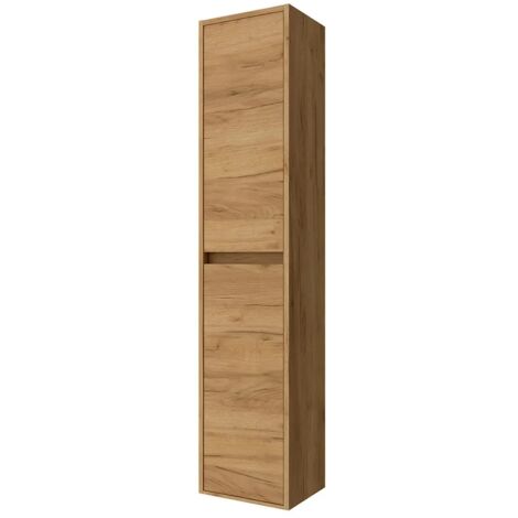 Colonna bagno sospesa 140 cm rovere africa ripiani regolabili Gaya