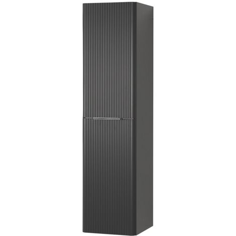 Colonna bagno sospesa 140cm in antracite cannettato a 2 ante Mia