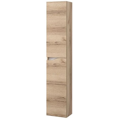 Colonna bagno sospesa 160 cm quercia e bianco Sumya