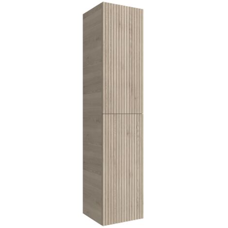 Colonna bagno sospesa 160cm in cappuccino cannettato a 2 ante Nara