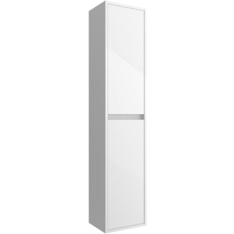 Colonna bagno sospesa 30x140 cm bianco lucido con due ante - Nova
