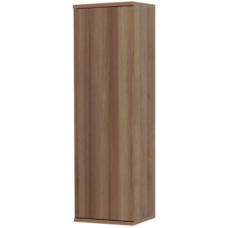 Colonna bagno sospesa 33 cm rovere cannettato con ripiani Wise