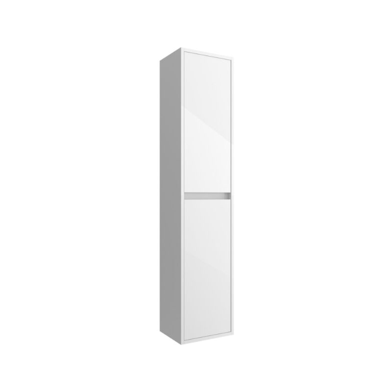 

Columna de baño suspendida de madera blanca brillante | Blanco