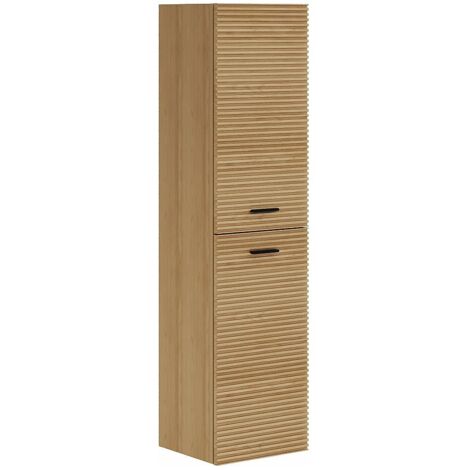 Colonna bagno sospesa striata - Naturale chiaro - H140 cm - SARONE
