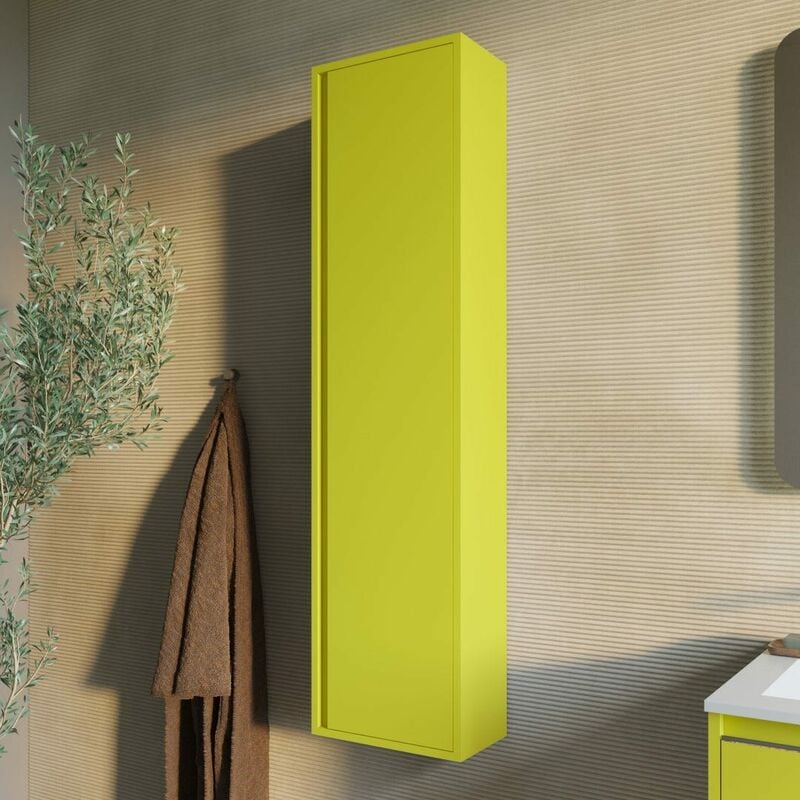 Kiamami Valentina - Colonne De Bain Vert Olive H140 Une Porte Installation Murale Monaco