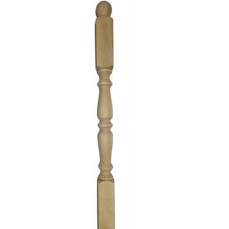 Colonna caposcala per scala in legno di faggio tornito cm 9 x 9 x 119