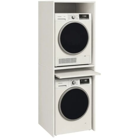 Colonna Copri Lavatrice Asciugatrice Salvaspazio 71x65x210 cm Bianco Frassinato