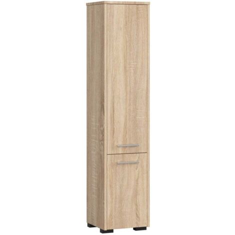 Colonna da bagno, 2 ante, 1 cassetto, 140 x 30 x 30 cm, rovere Sonoma
