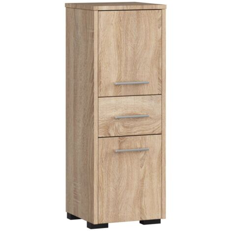 Colonna da bagno, 2 ante, 1 cassetto, 85 x 30 x 30 cm, rovere Sonoma