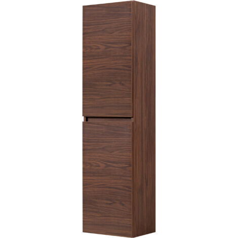 Colonna da bagno a parete, colore: rovere noce, 136 x 27 x 35 cm