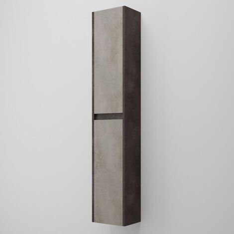 Colonna da bagno sospesa GRACE a 2 ante  effetto CEMENTO
