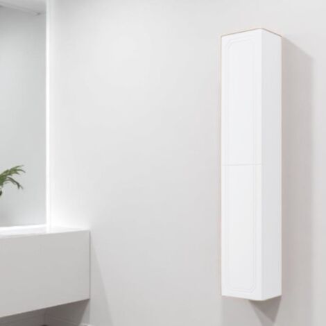 Colonna da bagno sospesa MAYA reversibile a 2 ante Bianco Opaco