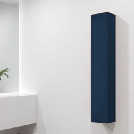 Colonna da bagno sospesa MAYA reversibile a 2 ante Blu Opaco