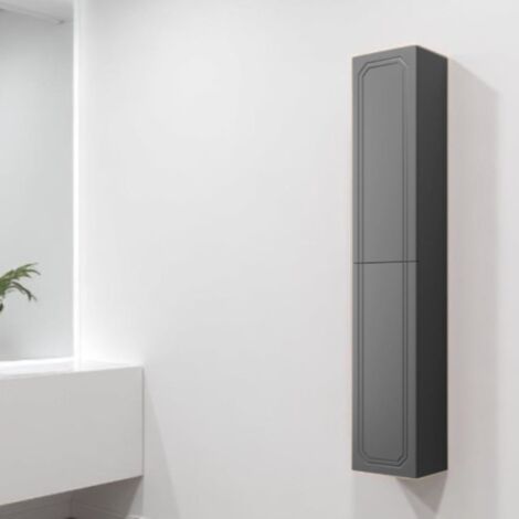 Colonna da bagno sospesa MAYA reversibile a 2 ante Grafite Opaco