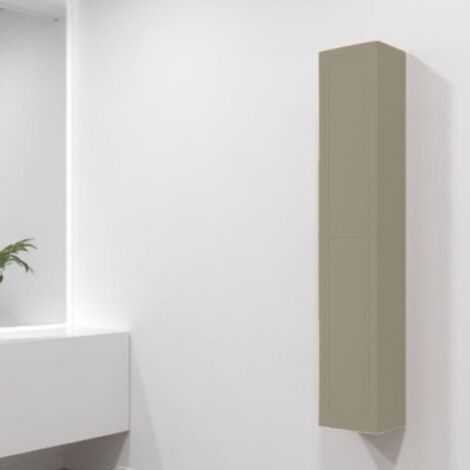 Colonna da bagno sospesa MAYA reversibile a 2 ante Tortora Opaco