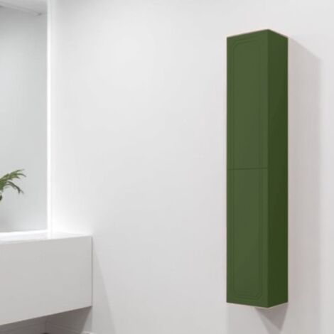 Colonna da bagno sospesa MAYA reversibile a 2 ante Verde Opaco