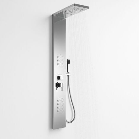 OGOMONDO Colonna doccia 002 4 funzioni acciaio inox getto a cascata 2 bocchette idro lombari l20xp44xh170 finitura- cromo lucido - confezione 1