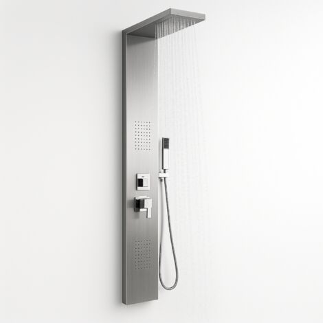 Colonna doccia 002 4 funzioni acciaio inox getto a cascata 2 bocchette idro lombari l20xp44xh170 finitura- spazzolato - confezione 1