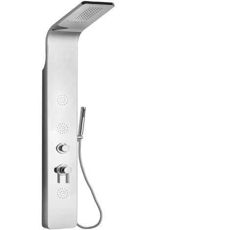 Colonna doccia 007 4 funzioni acciaio inox 3 bocchette idro lombari 20x53x150 cm finitura- cromo lucido - confezione 1