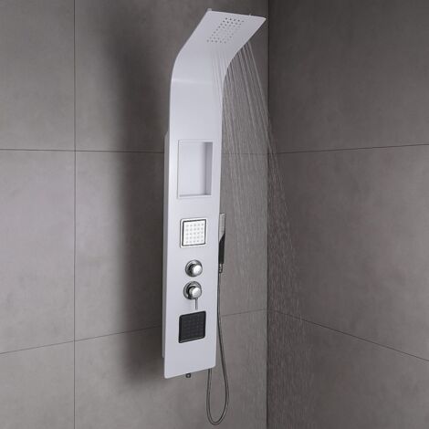 Colonna doccia 017 alluminio 3 funzioni 2 bocchette idro lombari white