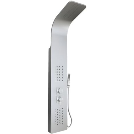 Colonna doccia 3 funzioni acciaio inox 2 bocchette idro lombari l20xp44xh140 001b finitura- spazzolato - confezione 1