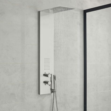 Colonna doccia 3 funzioni acciaio inox bocchetta idro lombare 20x50x110 cm finitura- cromo lucido - confezione 1