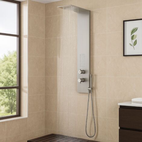 Colonna doccia 3 funzioni acciaio inox bocchetta idro lombare 20x50x110 cm finitura- spazzolato - confezione 1