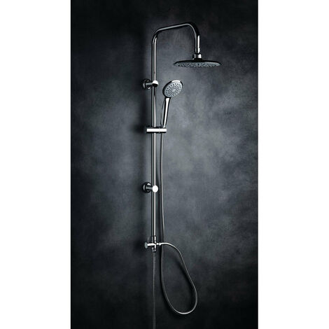 Colonna Doccia a Ponte Soffione Ø25cm Doccetta Acciaio Cromato