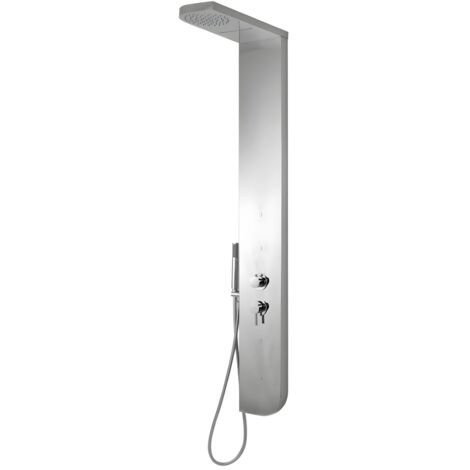 Colonna doccia acciaio inox 4 funzioni getto a cascata 4 bocchette idro lombari l20xp50xh150 005  finitura- spazzolato - confezione 1