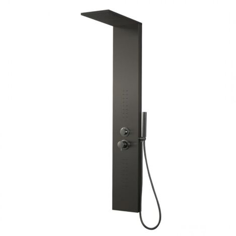Colonna doccia attrezzata easy in acciaio black con cascata h150xl23xp53 confezione 1