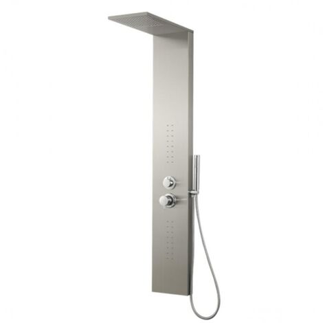 Colonna doccia attrezzata easy in acciaio inox con cascata spazzolata 150x23x53 confezione 1