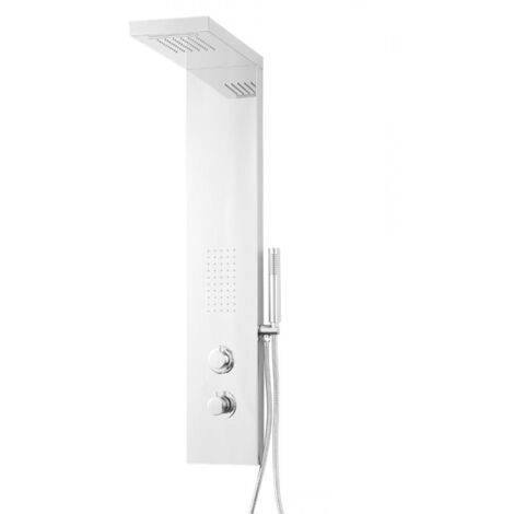 Colonna doccia attrezzata fresh in acciaio inox con cascata bagno h115xl20xp50 finitura- cromo lucido - confezione 1