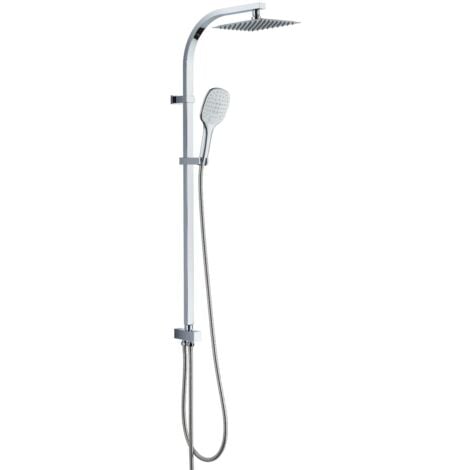 Colonna doccia attrezzata sky acciaio inox cromato soffione quadro doccetta  confezione 1