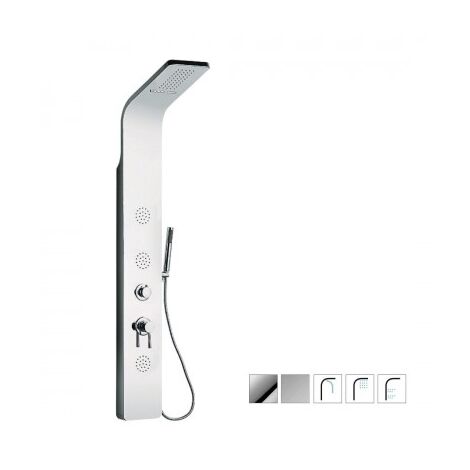 Colonna doccia attrezzata wonder in acciaio inox spazzolato con cascata